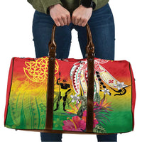 Vanuatu 45th Anniversary Travel Bag Polynesian with Sand Drawing Pattern LT9 Red - Polynesian Pride