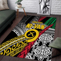 Vanuatu Proud to be Ni-van Personalised Area Rug with Mutis En Atan Patterns LT9 Black - Polynesian Pride