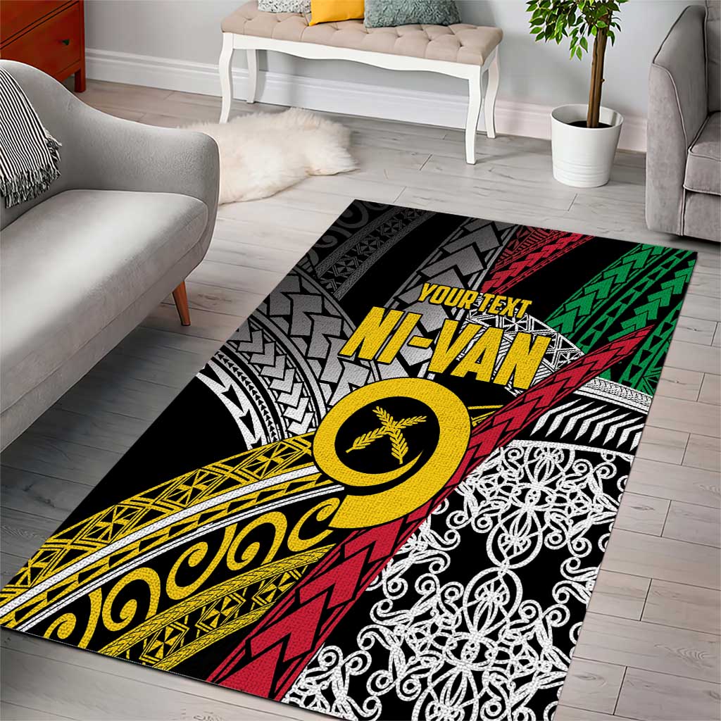 Vanuatu Proud to be Ni-van Personalised Area Rug with Mutis En Atan Patterns LT9 - Polynesian Pride