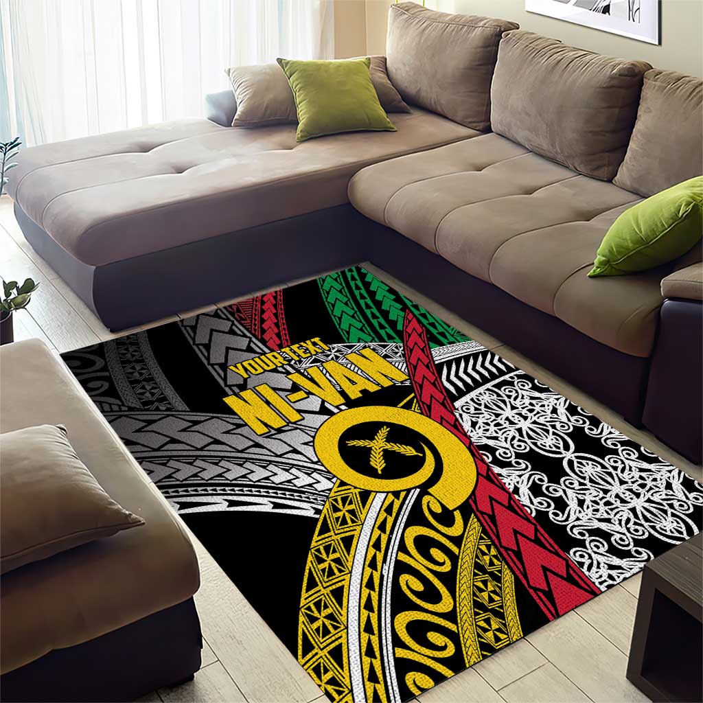 Vanuatu Proud to be Ni-van Personalised Area Rug with Mutis En Atan Patterns LT9 - Polynesian Pride