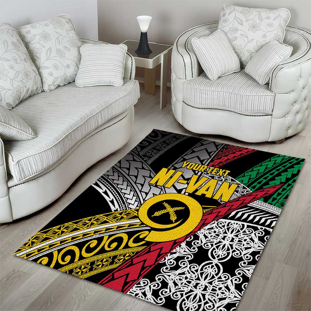 Vanuatu Proud to be Ni-van Personalised Area Rug with Mutis En Atan Patterns LT9 - Polynesian Pride