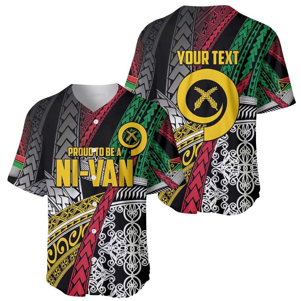 Vanuatu Proud to be Ni-van Personalised Baseball Jersey with Mutis En Atan Patterns LT9 - Polynesian Pride