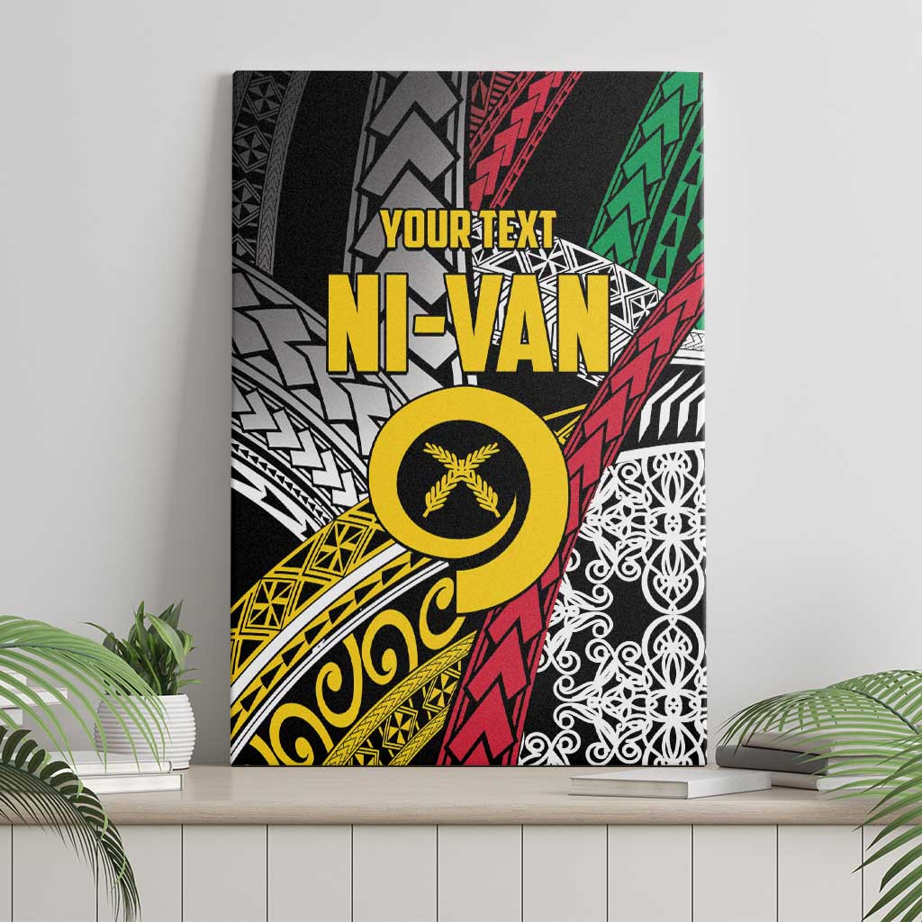 Vanuatu Proud to be Ni-van Personalised Canvas Wall Art with Mutis En Atan Patterns LT9 - Polynesian Pride
