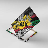 Vanuatu Proud to be Ni-van Personalised Canvas Wall Art with Mutis En Atan Patterns LT9 With Frame Black - Polynesian Pride