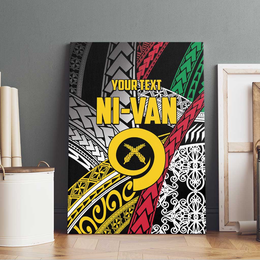 Vanuatu Proud to be Ni-van Personalised Canvas Wall Art with Mutis En Atan Patterns LT9 - Polynesian Pride
