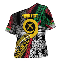 Vanuatu Proud to be Ni-van Personalised Cross Shoulder Shirt with Mutis En Atan Patterns LT9 - Polynesian Pride