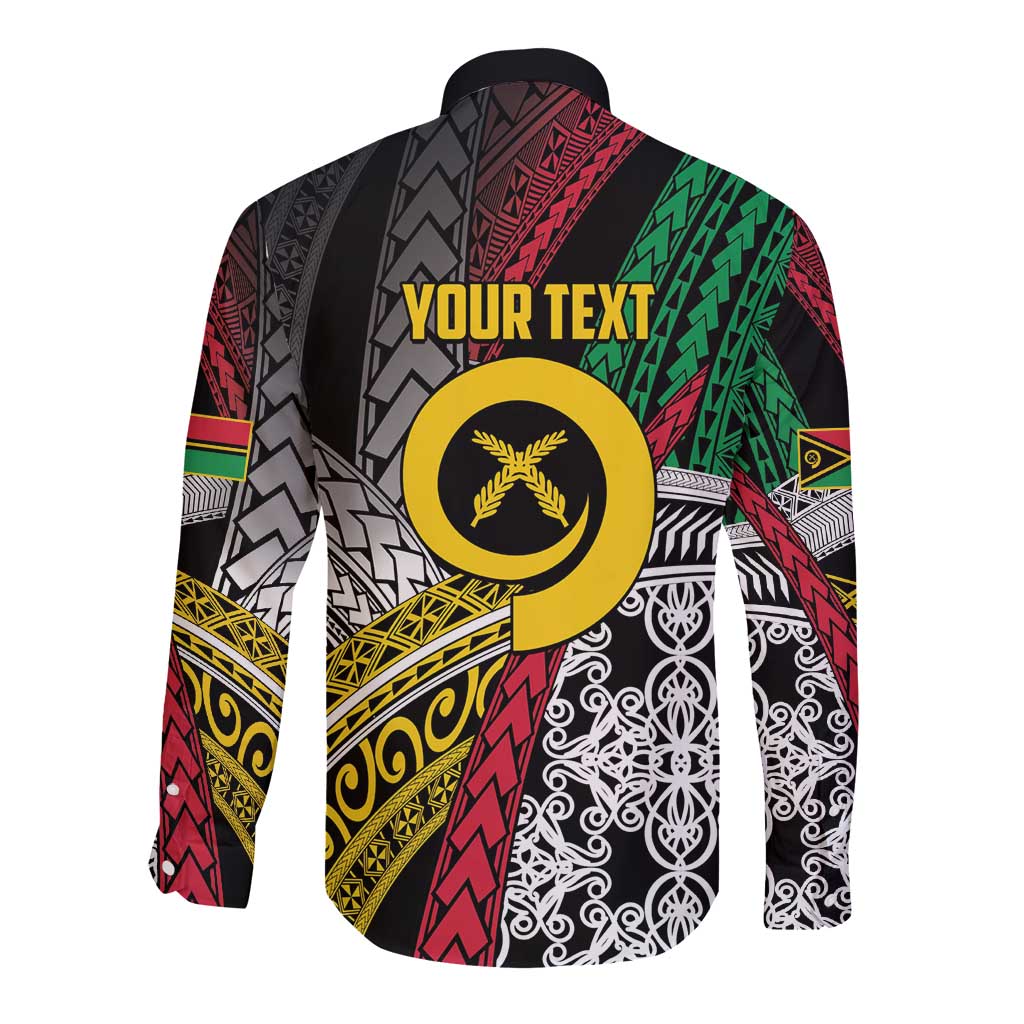 Vanuatu Proud to be Ni-van Personalised Long Sleeve Button Shirt with Mutis En Atan Patterns LT9 - Polynesian Pride
