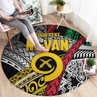 Vanuatu Proud to be Ni-van Personalised Round Carpet with Mutis En Atan Patterns LT9 - Polynesian Pride