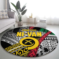 Vanuatu Proud to be Ni-van Personalised Round Carpet with Mutis En Atan Patterns LT9 - Polynesian Pride