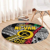 Vanuatu Proud to be Ni-van Personalised Round Carpet with Mutis En Atan Patterns LT9 - Polynesian Pride