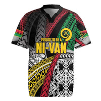 Vanuatu Proud to be Ni-van Personalised Rugby Jersey with Mutis En Atan Patterns LT9 Black - Polynesian Pride