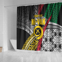 Vanuatu Proud to be Ni-van Personalised Shower Curtain with Mutis En Atan Patterns LT9 - Polynesian Pride