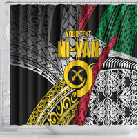 Vanuatu Proud to be Ni-van Personalised Shower Curtain with Mutis En Atan Patterns LT9 - Polynesian Pride