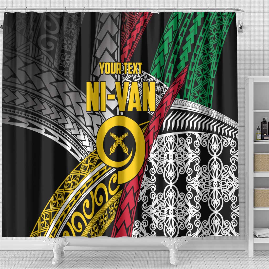 Vanuatu Proud to be Ni-van Personalised Shower Curtain with Mutis En Atan Patterns LT9 - Polynesian Pride