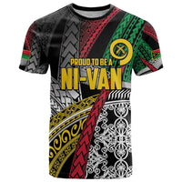 Vanuatu Proud to be Ni-van Personalised T Shirt with Mutis En Atan Patterns LT9 Black - Polynesian Pride