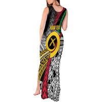 Vanuatu Proud to be Ni-van Personalised Tank Maxi Dress with Mutis En Atan Patterns LT9 - Polynesian Pride