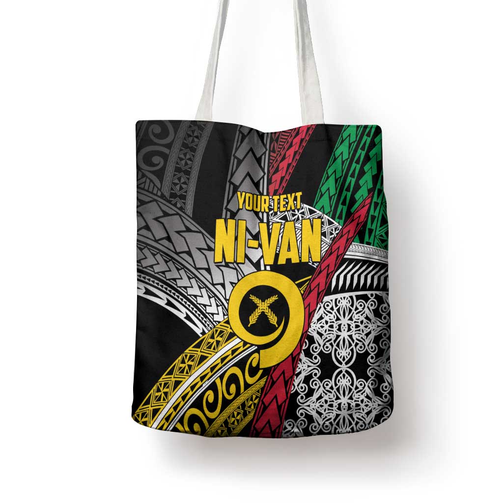 Vanuatu Proud to be Ni-van Personalised Tote Bag with Mutis En Atan Patterns LT9 - Polynesian Pride