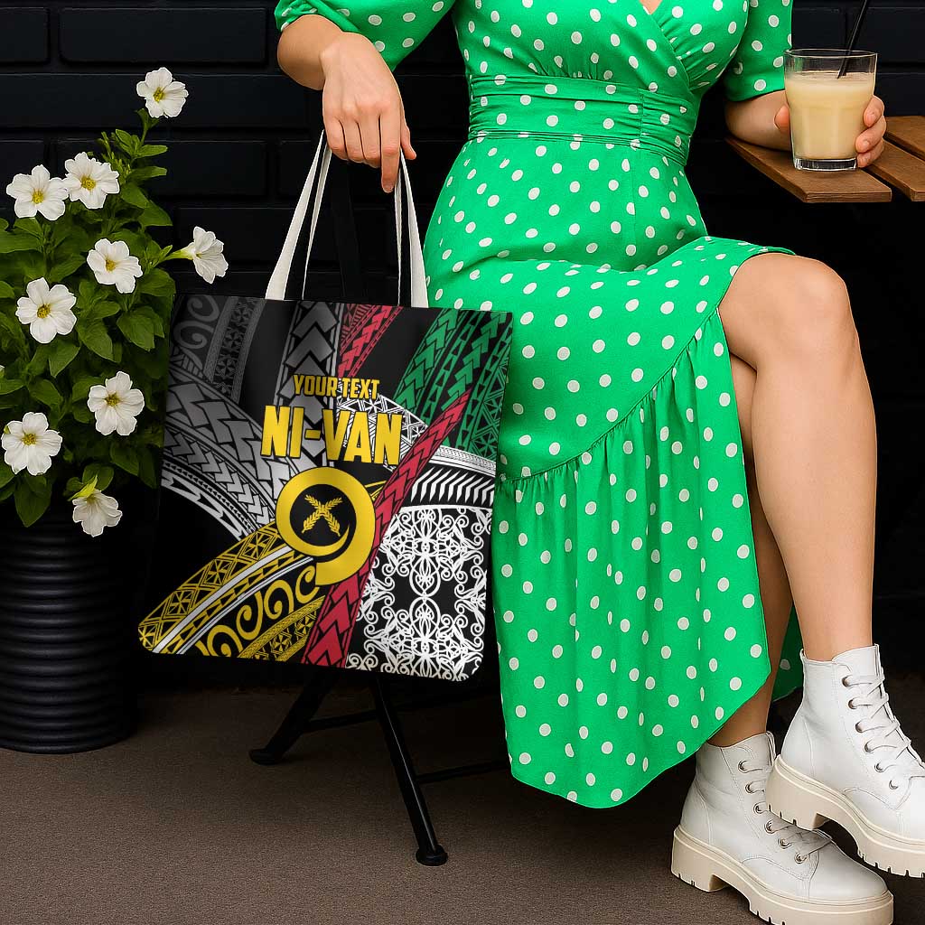 Vanuatu Proud to be Ni-van Personalised Tote Bag with Mutis En Atan Patterns LT9 - Polynesian Pride