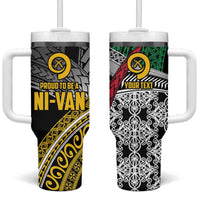 Vanuatu Proud to be Ni-van Personalised Tumbler With Handle with Mutis En Atan Patterns LT9 One Size: 40 oz Black - Polynesian Pride