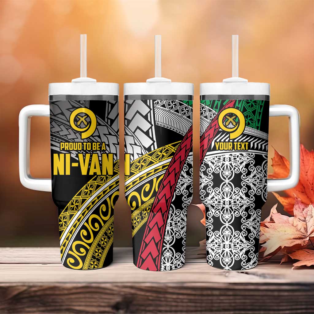 Vanuatu Proud to be Ni-van Personalised Tumbler With Handle with Mutis En Atan Patterns LT9 - Polynesian Pride