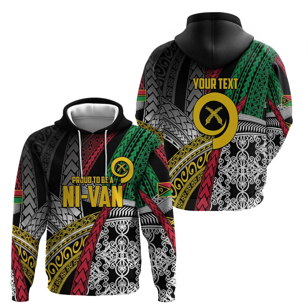 Vanuatu Proud to be Ni-van Personalised Zip Hoodie with Mutis En Atan Patterns LT9 - Polynesian Pride