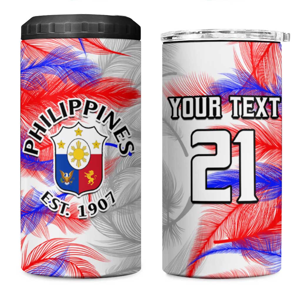 Custom Philippines Anzkals Football 4 in 1 Can Cooler Tumbler Pilipinas Be Unique LT9 One Size: 16 oz White - Polynesian Pride