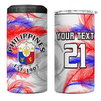Custom Philippines Anzkals Football 4 in 1 Can Cooler Tumbler Pilipinas Be Unique LT9 One Size: 16 oz White - Polynesian Pride