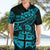 Fiji Islands Hawaiian Shirt Coat of Arms Fijian Flower Polynesian Pattern - Aqua LT9 - Polynesian Pride