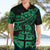 Fiji Islands Hawaiian Shirt Coat of Arms Fijian Flower Polynesian Pattern - Green LT9 - Polynesian Pride