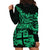 Fiji Islands Hoodie Dress Coat of Arms Fijian Flower Polynesian Pattern - Green LT9 - Polynesian Pride