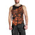 Fiji Islands Men Tank Top Coat of Arms Fijian Flower Polynesian Pattern - Orange LT9 - Polynesian Pride