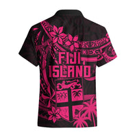 Fiji Islands Hawaiian Shirt Coat of Arms Fijian Flower Polynesian Pattern - Pink LT9 - Polynesian Pride
