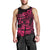 Fiji Islands Men Tank Top Coat of Arms Fijian Flower Polynesian Pattern - Pink LT9 - Polynesian Pride