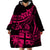 Fiji Islands Wearable Blanket Hoodie Coat of Arms Fijian Flower Polynesian Pattern - Pink LT9 - Polynesian Pride