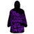 Fiji Islands Wearable Blanket Hoodie Coat of Arms Fijian Flower Polynesian Pattern - Purple LT9 - Polynesian Pride