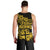 Fiji Islands Men Tank Top Coat of Arms Fijian Flower Polynesian Pattern - Yellow LT9 - Polynesian Pride