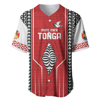 Custom Tonga Rugby Baseball Jersey Mate Maa Kupesi Style LT9 Red - Polynesian Pride