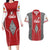 Custom Tonga Rugby Couples Matching Long Sleeve Bodycon Dress and Hawaiian Shirt Mate Maa Kupesi Style