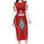 Custom Tonga Rugby Family Matching Long Sleeve Bodycon Dress and Hawaiian Shirt Mate Maa Kupesi Style