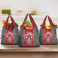 Custom Tonga Rugby Grocery Bag Mate Maa Kupesi Style LT9 3-pack One Size Red - Polynesian Pride