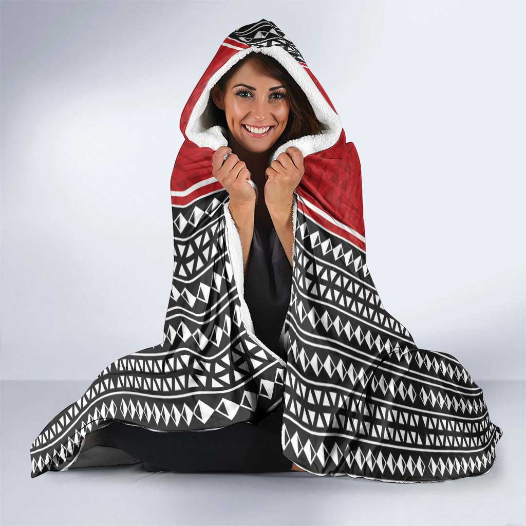 Custom Tonga Rugby Hooded Blanket Mate Maa Kupesi Style LT9 - Polynesian Pride