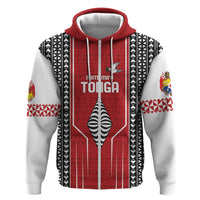 Custom Tonga Rugby Hoodie Mate Maa Kupesi Style LT9 Zip Hoodie Red - Polynesian Pride