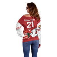 Custom Tonga Rugby Off Shoulder Sweater Mate Maa Kupesi Style LT9 - Polynesian Pride