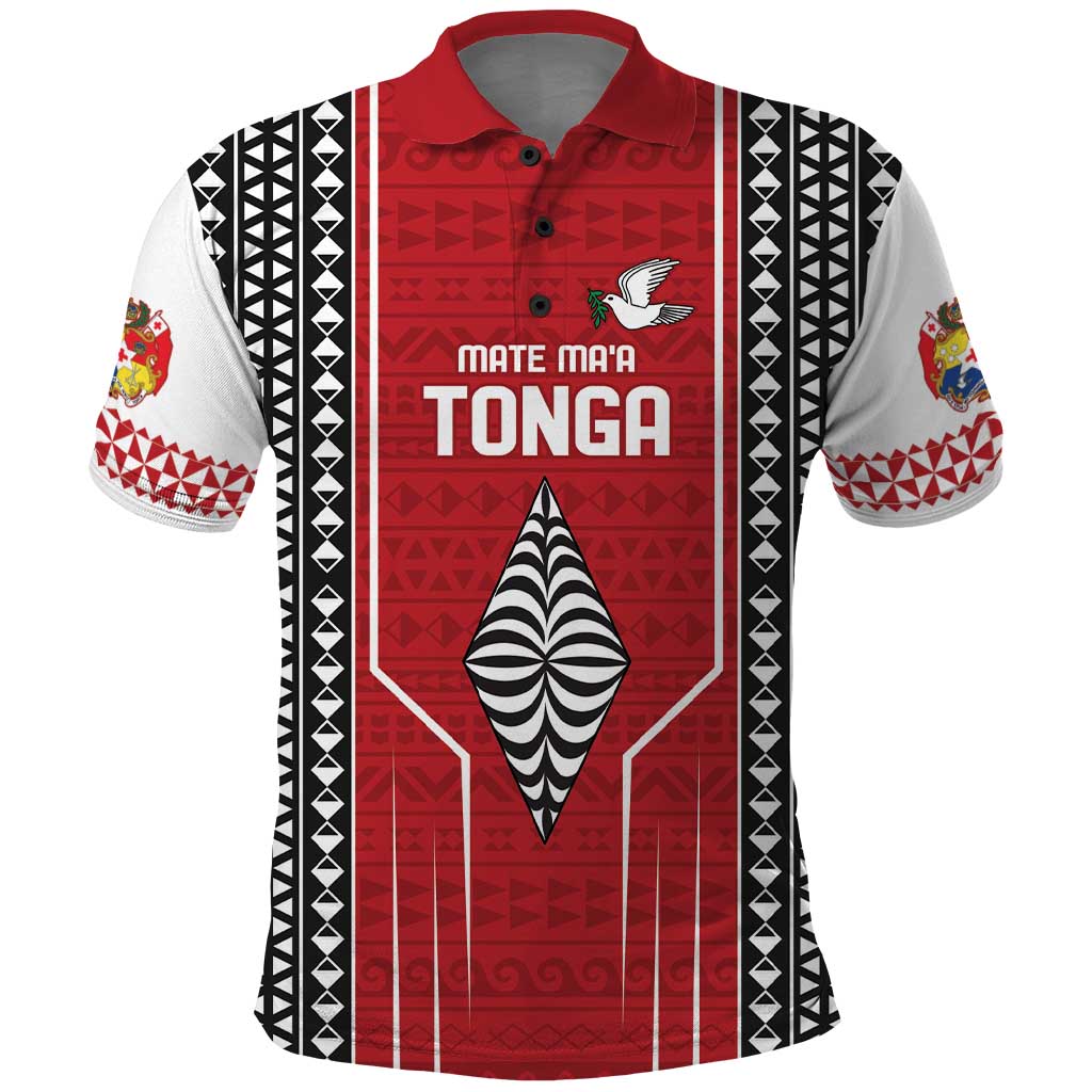 Custom Tonga Rugby Polo Shirt Mate Maa Kupesi Style LT9 Red - Polynesian Pride