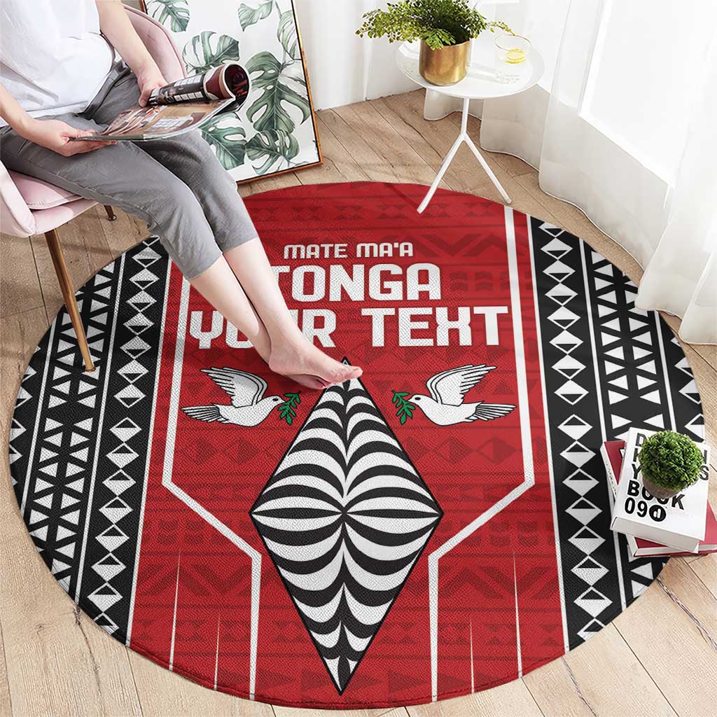 Custom Tonga Rugby Round Carpet Mate Maa Kupesi Style LT9 - Polynesian Pride