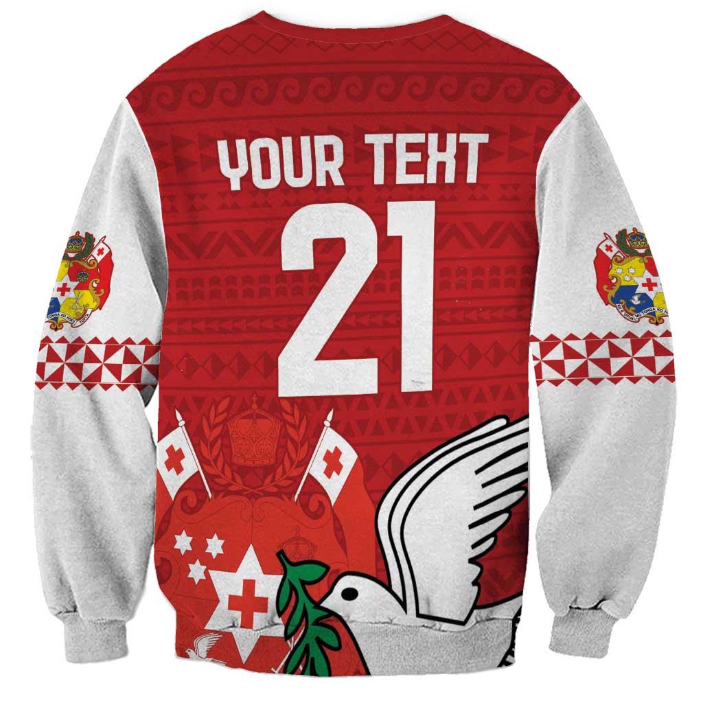 Custom Tonga Rugby Sweatshirt Mate Maa Kupesi Style LT9 - Polynesian Pride