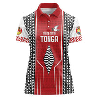 Custom Tonga Rugby Women Polo Shirt Mate Maa Kupesi Style LT9 Female Red - Polynesian Pride