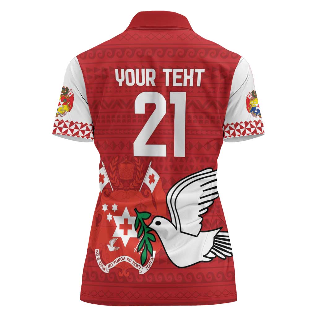 Custom Tonga Rugby Women Polo Shirt Mate Maa Kupesi Style LT9 - Polynesian Pride