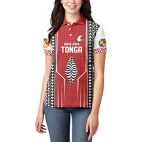 Custom Tonga Rugby Women Polo Shirt Mate Maa Kupesi Style LT9 - Polynesian Pride