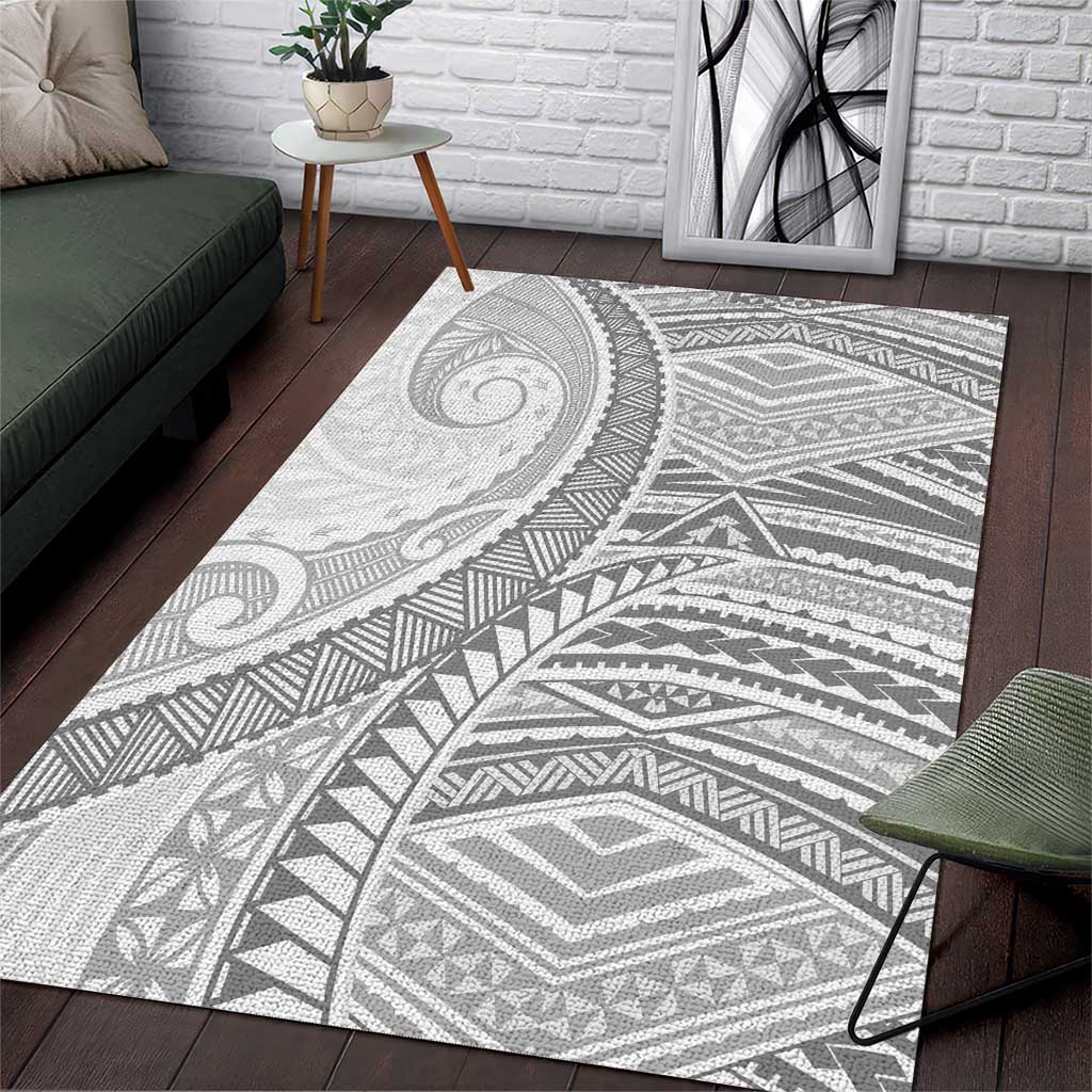American Samoa White Sunday Area Rug Polynesian Lotu Tamaiti LT9 White - Polynesian Pride